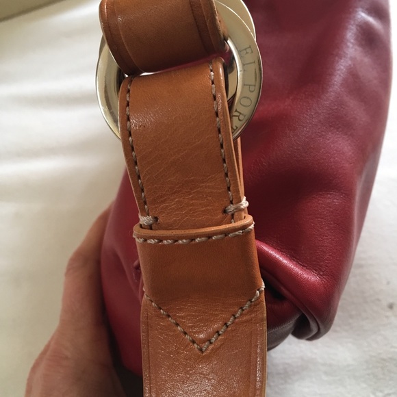 Red leather shoulder bag - Picture 4 of 6